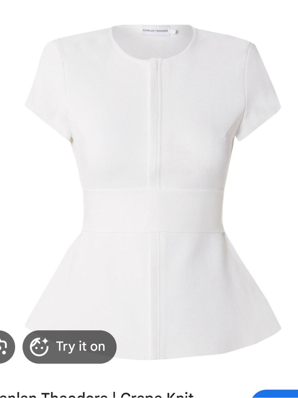 Scanlan Theodore White Peplum Crepe-Knit Short Sleeve Jacket